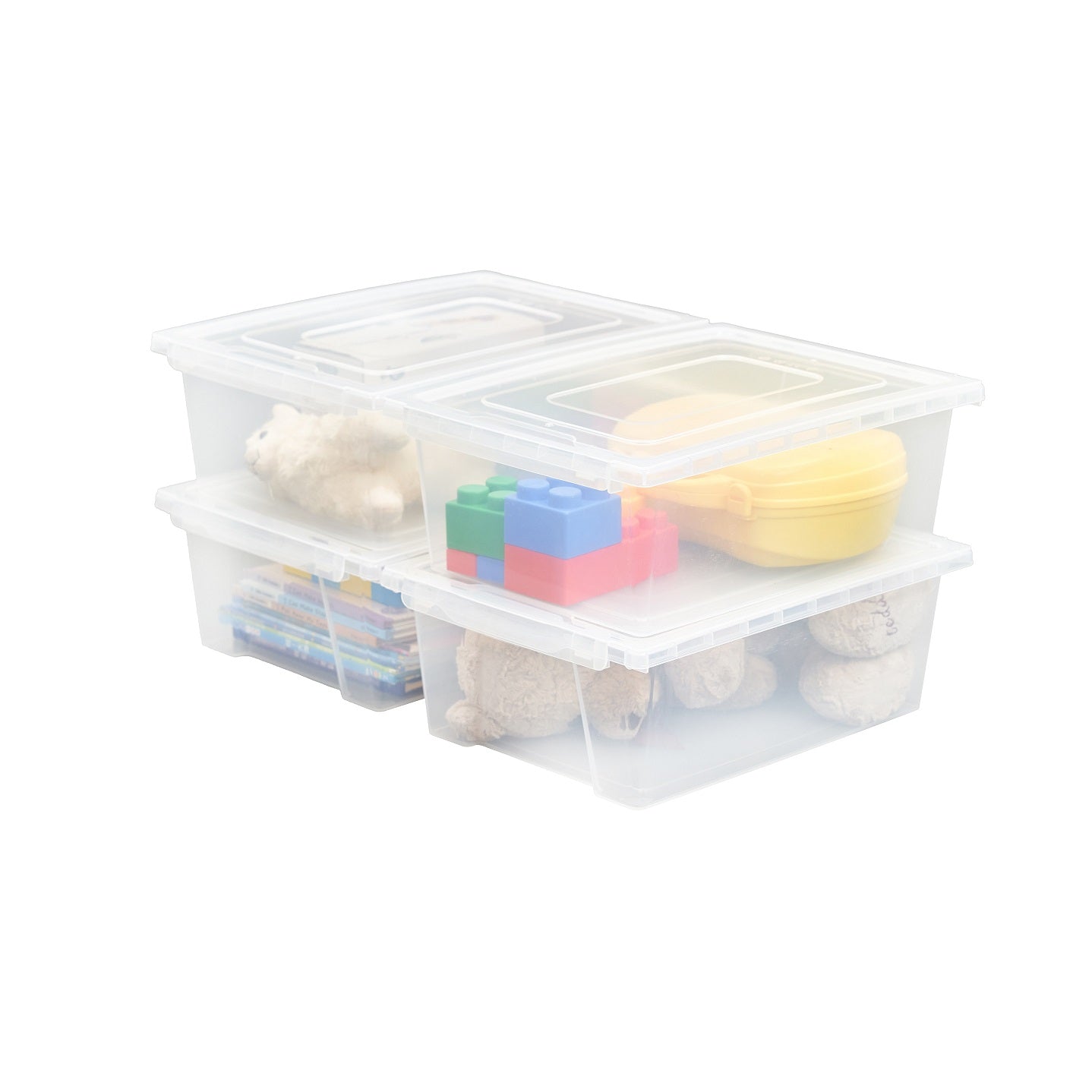 UNiPLAY Kids Large Tray with Lid (4PK) - Clear (#8314C)