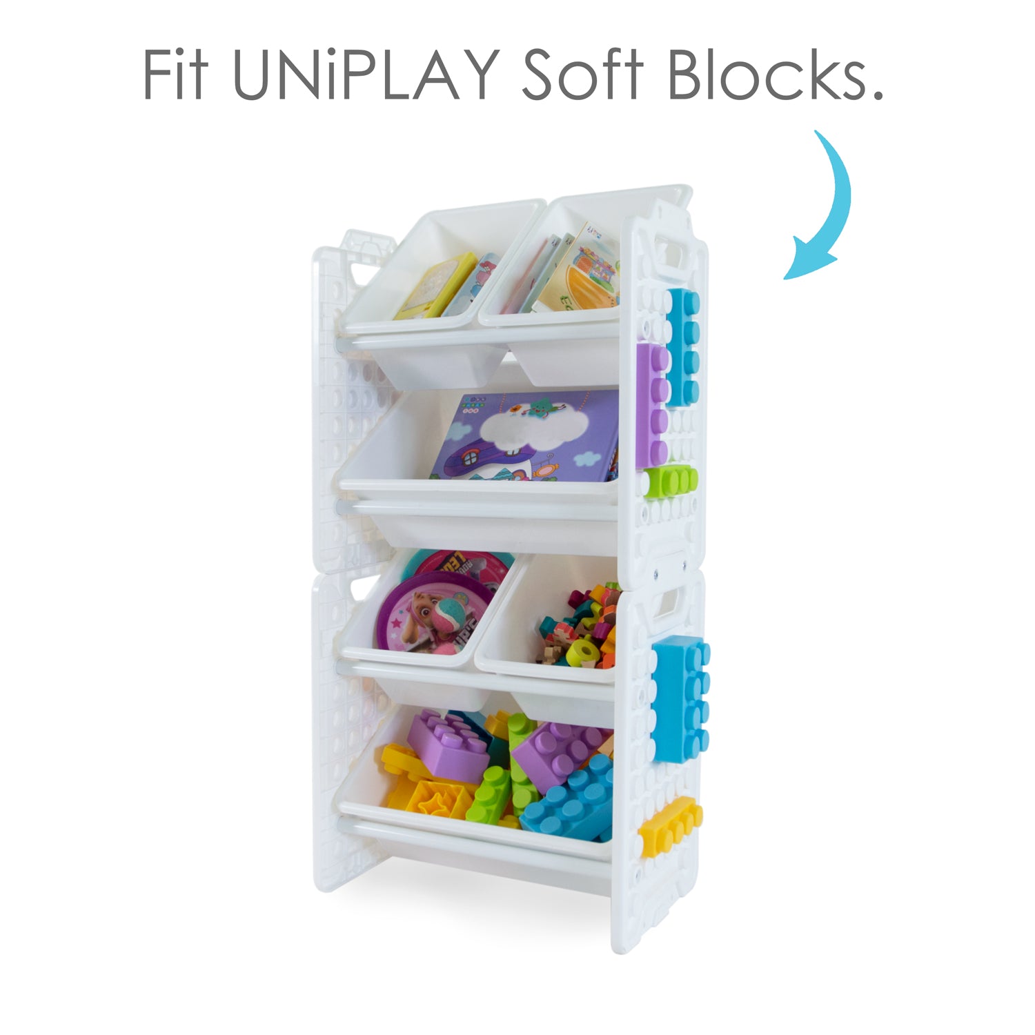 UNiPLAY 6 Bins Toy Storage Organizer - White (UB45511)