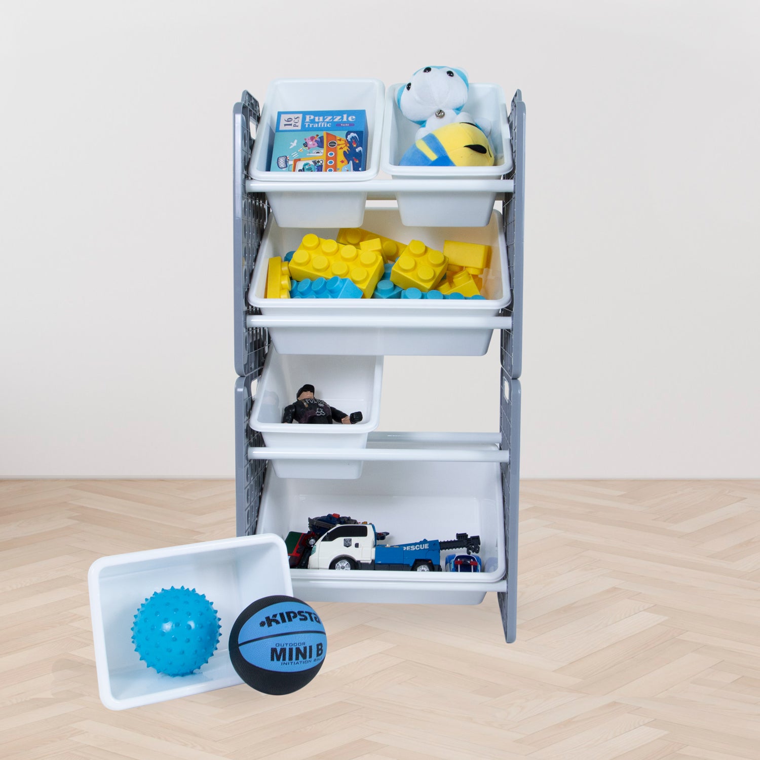 UNiPLAY 6 Bins Toy Storage Organizer - Gray (UB45512)