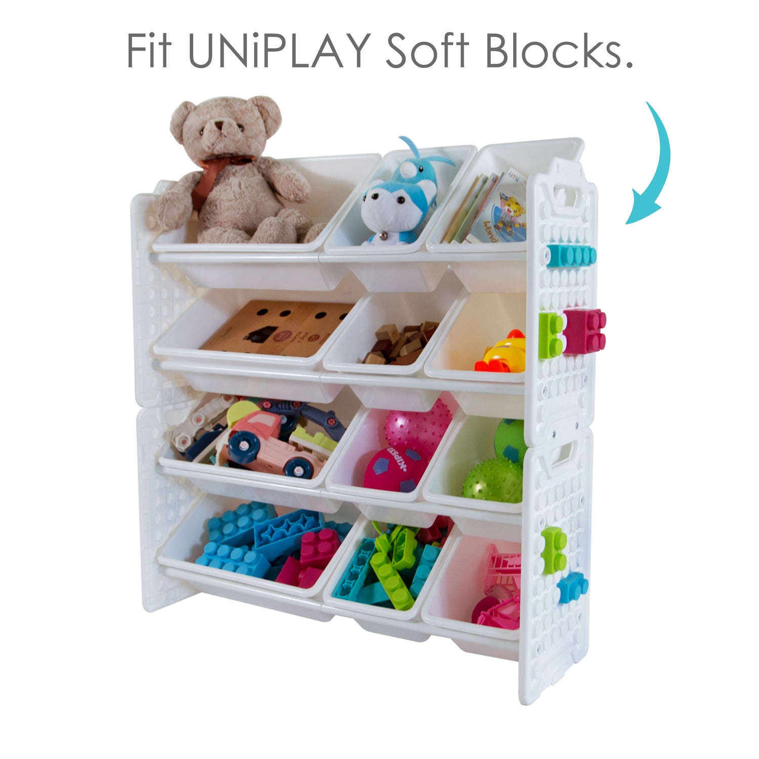 Uniplay 12 Bins Toy Storge Organizer – White (UB45611)