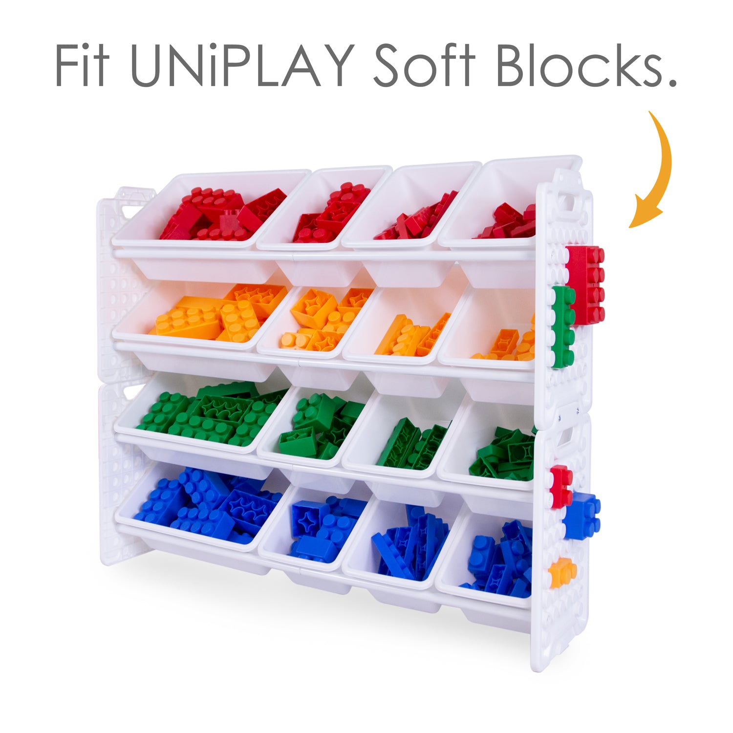 UNiPLAY 16 Bins Toy Storage Organizer - White (UB45711)