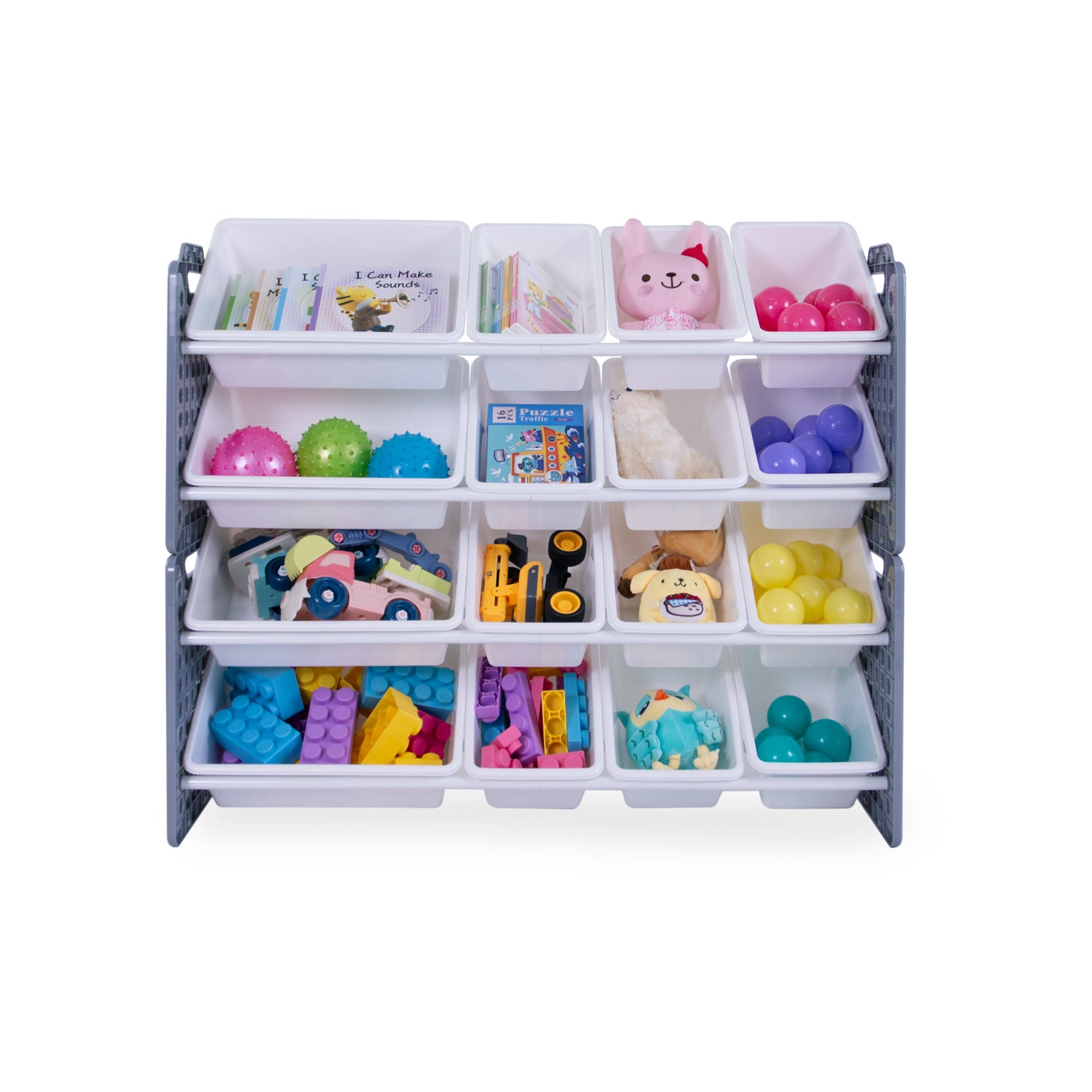UNiPLAY 16 Bins Toy Storage Organizer - Gray (UB45712)