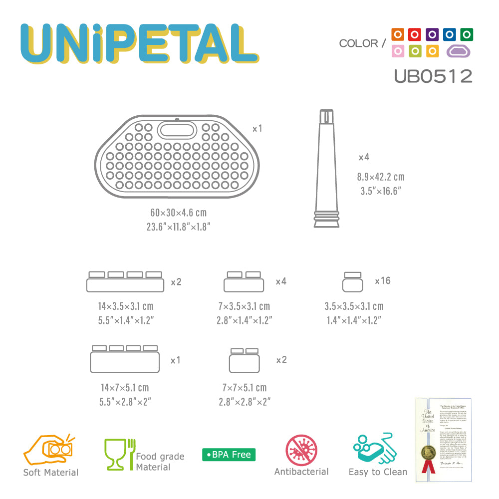 UNiPLAY Soft Building Blocks Table UNiPetal Purple (#UB0512)