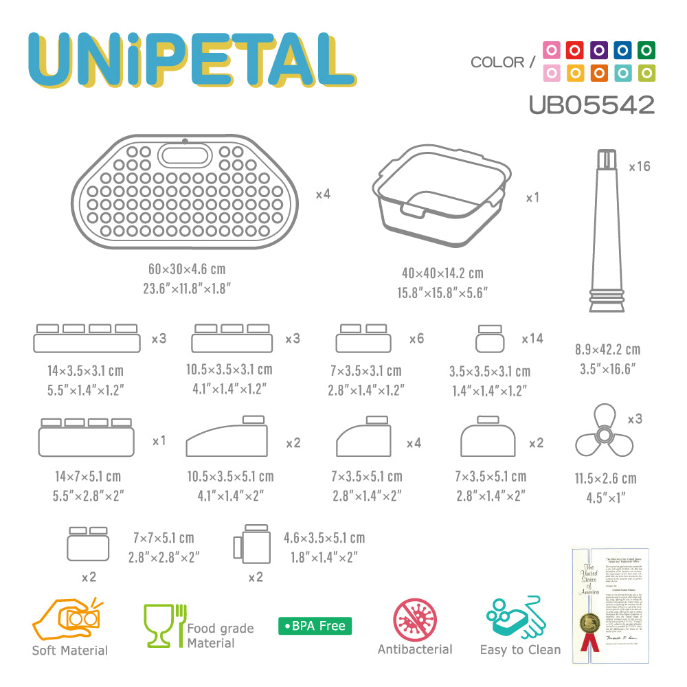 UNiPLAY 4-in-1 Soft Building Block Table Set (#UB05542)