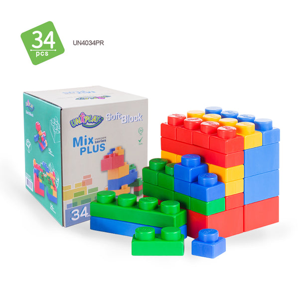 UNiPLAY Soft Building Blocks Mix Series 34pcs (#UN4034PR)