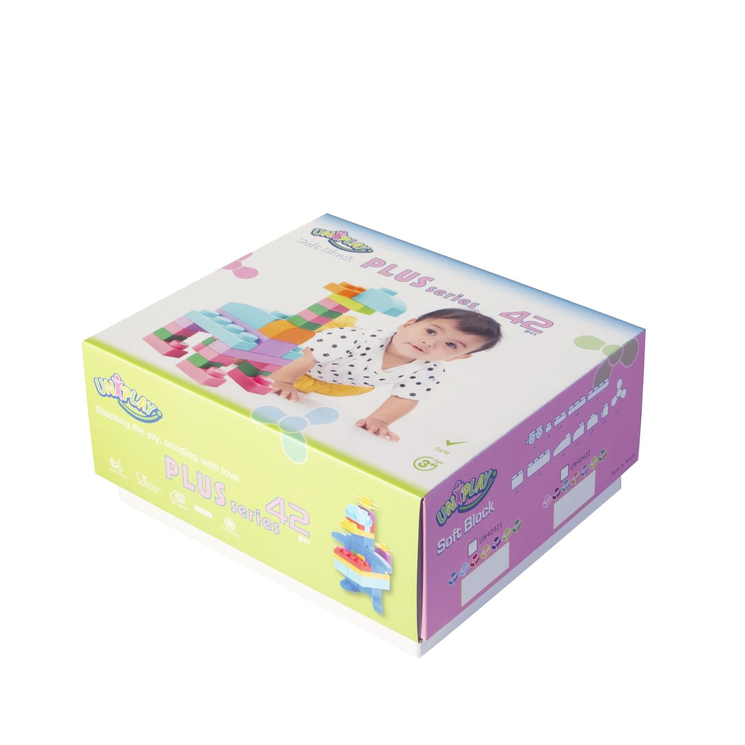 12 Primary-Colored Toddler Baby Blocks