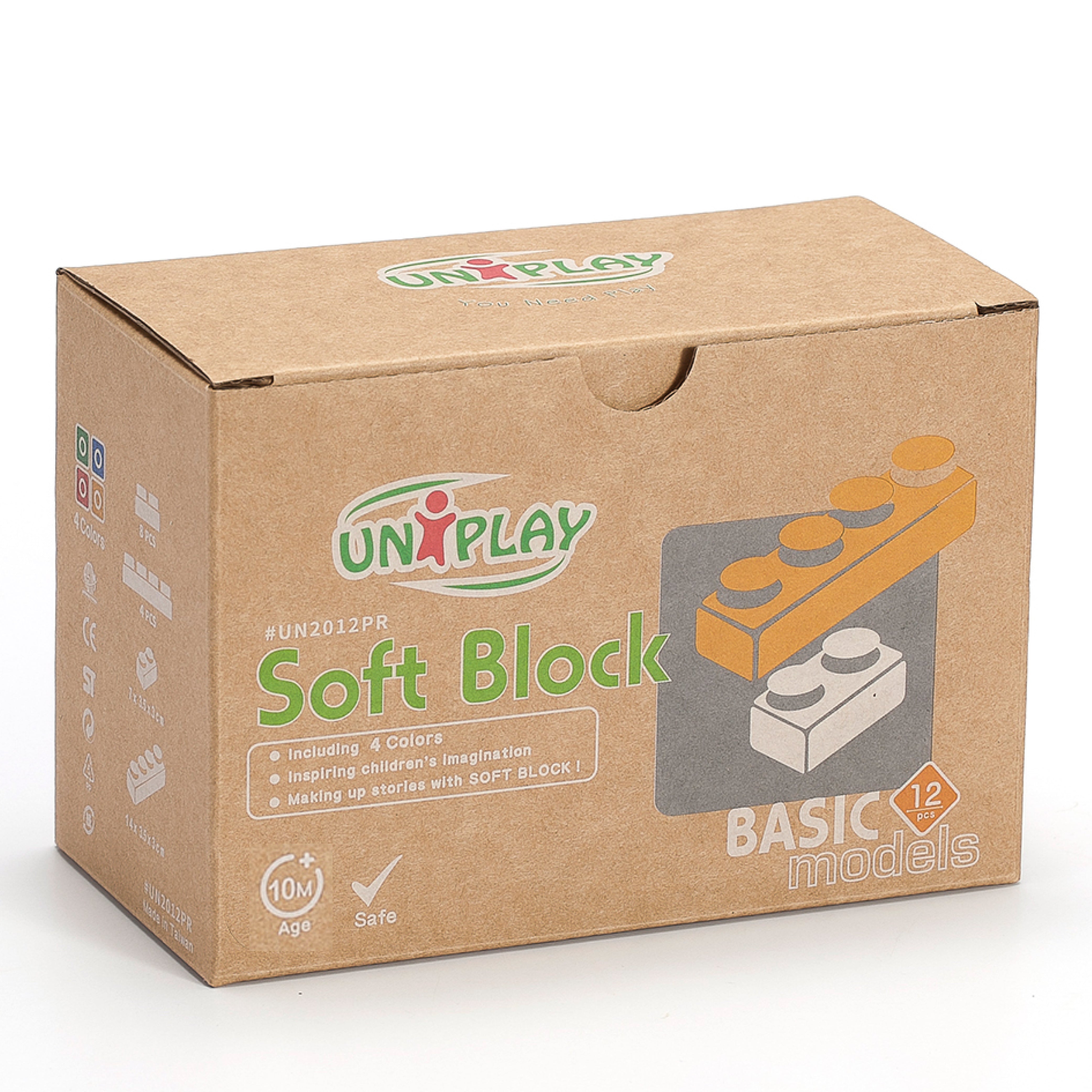 UNiPLAY Soft Building Blocks Basic Series 12pcs (#UN2012PR)