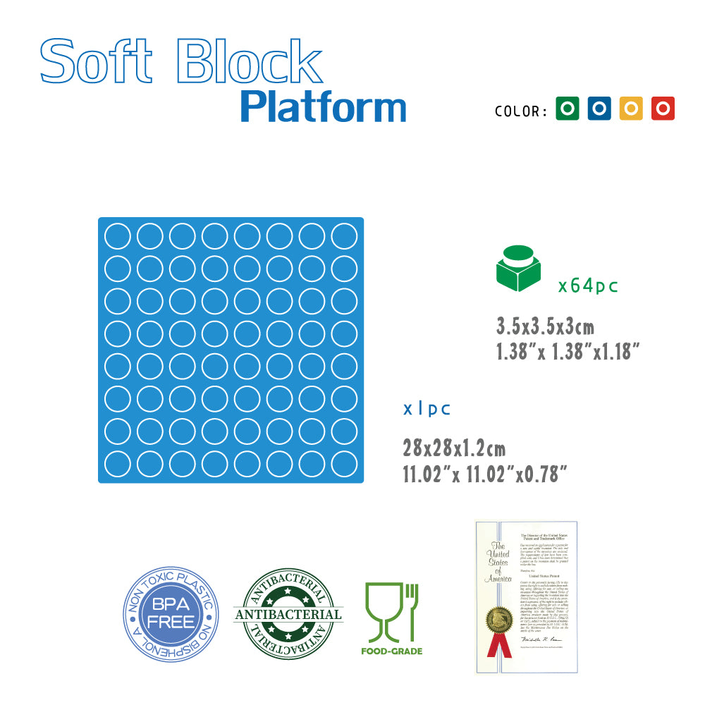 UNiPLAY Platform with 64pcs Soft Building Blocks (#UB011)(12 sets a ctn)