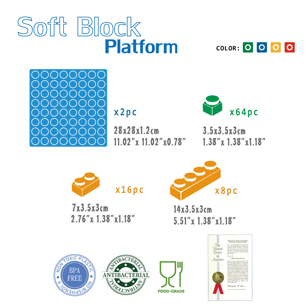 UNiPLAY Platform with 88pcs Soft Building Blocks (#UB012)( 6 sets a ctn)