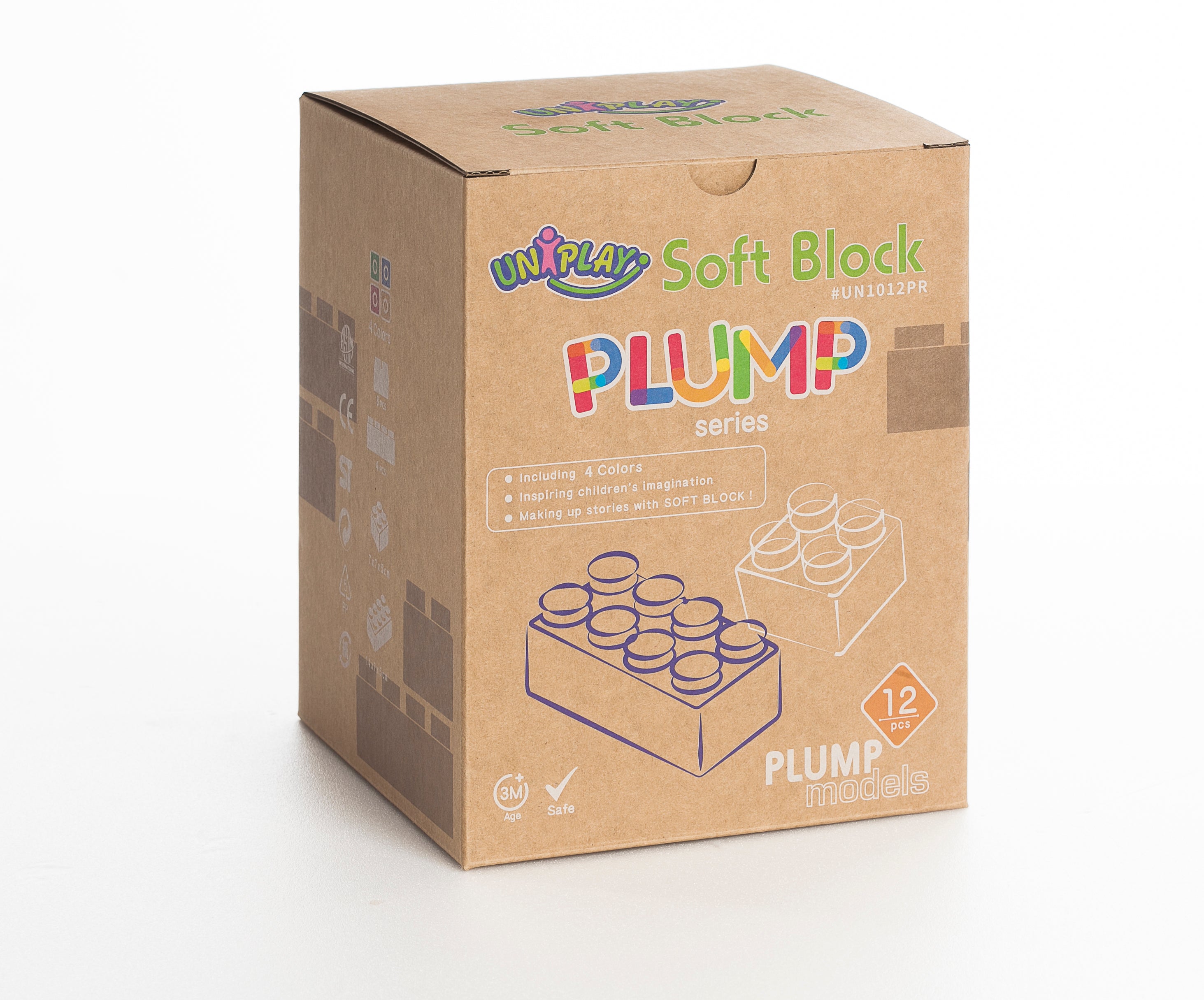 UNiPLAY Soft Building Blocks Plump Series 12pcs (#UN1012PR)