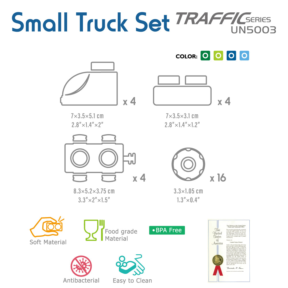 UNiPLAY Soft Building Blocks Traffic Series Small Truck Set (#UN5003)